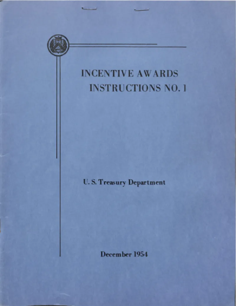 IRS incentive awards instruction manual from 1954 which lists the guidelines on how this award structure works.