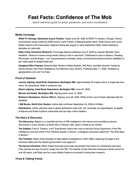 Fast Facts / Trivia Sheet