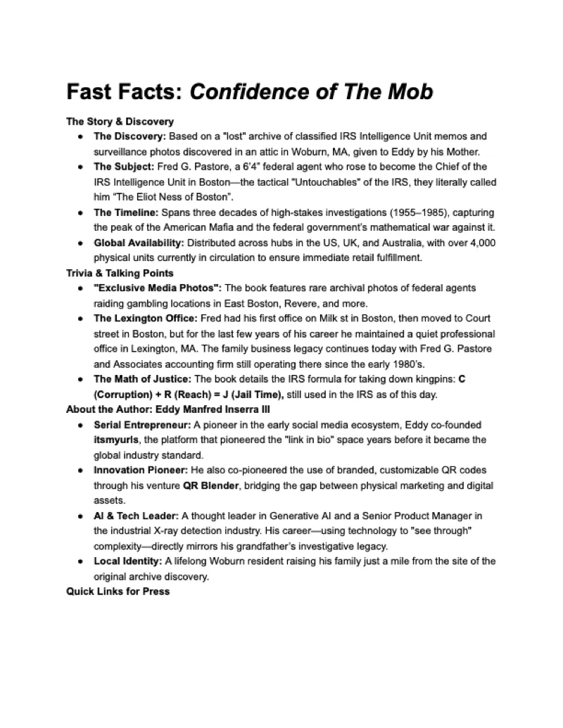 Fast Facts / Trivia Sheet