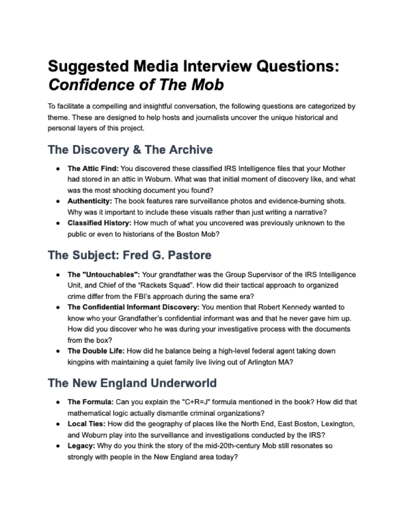 Suggested Interview Questions